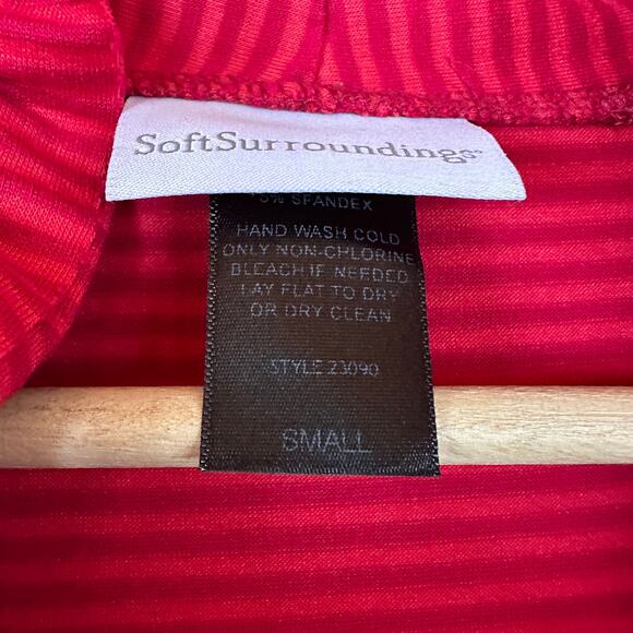 Soft Surroundings Ruffle V Neck Striped T Shirt Top S Small - Picture 5 of 7